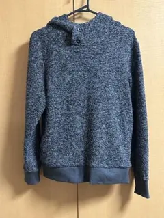 COMME CA ISM パーカー メンズ M グレー ニット調 フード付き