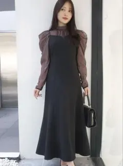 MERCURYDUO ドットシフォンドッキングワンピース