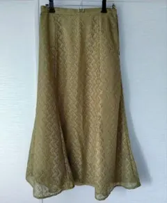 アースミュージックアンドエコロジー レース レース フレアスカート グリーン系