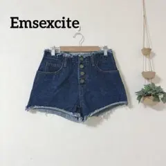 Emsexcite M ダークブルー ショートパンツ フリンジ