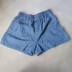 デニム風ブルー ハーフパンツ 140cm