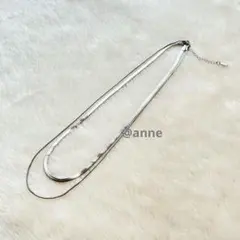 大人気 ネックレス 二連 スネークチェーン サージカルステンレス 新品 シルバー