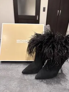 MICHAEL KORS フェザートリム スエード アンクルブーツ 24cm
