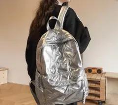 メタリック キルティング リュック バックパック シルバー　新品のサムネイル