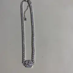 45cm テニスチェーンネックレス /シルバー カラー4mm 巾　(カ34 )