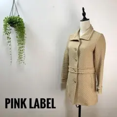 B160 PINK LABEL ロングコート ボタン ウール 冬 チェックのサムネイル