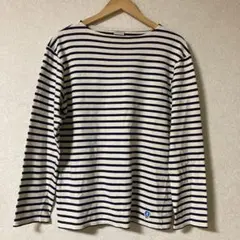 Orcival バスクシャツ 紺×エクリュ(生成り)