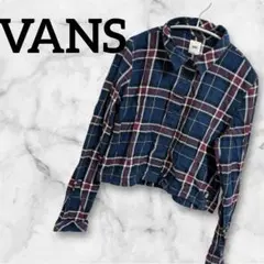VANS クロップドシャツ Mサイズ ネイビー/レッドのサムネイル
