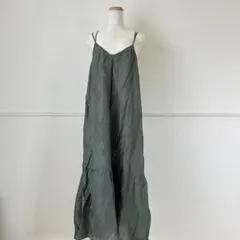 AUNT MARIE'S オリーブグリーン キャミソール ロングワンピース