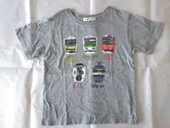 BEAMS mini 電車プリント Tシャツ グレー 120cmのサムネイル