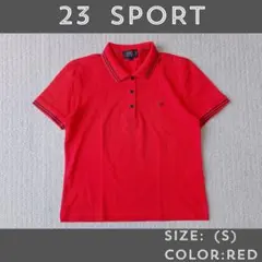 23区SPORT レディース 半袖ポロシャツ 赤×黒 サイズ1(S) ゴルフのサムネイル