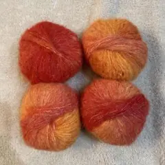 グラデーションアルパカ毛糸　オレンジ系　200g