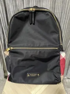 【美品】ブルーレーベル Wジップリュック ブラック×赤チェック バックパックのサムネイル