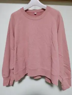 ユニクロ　ショート丈スウェット　ピンク　XXL