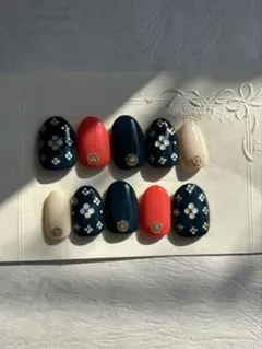 花柄ネイルチップ10個セット