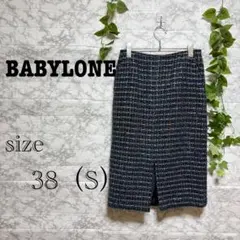 【p7】BABYLONE タイトスカート 【38 (S) 】　チェック　膝丈