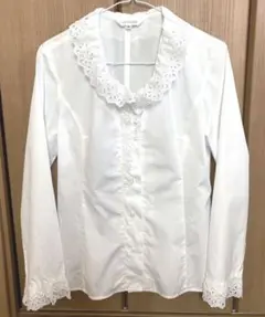 襯衫 蕾絲領 荷葉邊 白色 春季 有部分使用感