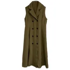 アズールバイマウジー【S】トレンチジレワンピース　ロング　カーキー