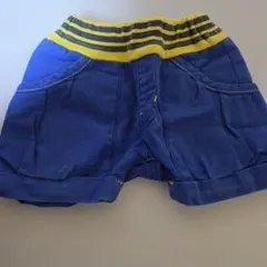 青いショートパンツ（ストライプウエストバンド）90㎝　パーティーパーティー　中古のサムネイル