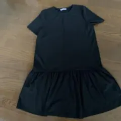 ZARA ブラック 半袖カットソーワンピース