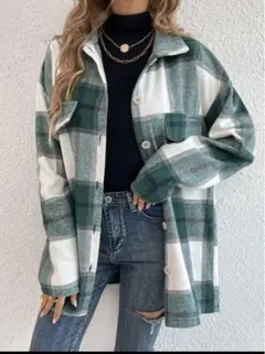 コート 格子縞プリント