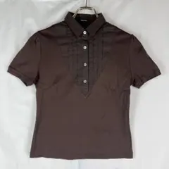 ソ*ト様 Aquascutum 半袖ポロカットソー ブラウン 日本製 コットン1のサムネイル