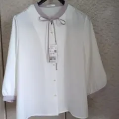 Honeys　新品　リボン付きブラウス　七分袖　M