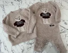 ジェラートピケ(Xmas限定)クマプルオーバー クマロンパースのセット