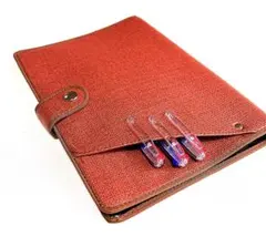 A5サイズ【coverpoket付きカバー】ベルト止め■合皮サニー■ブラウン