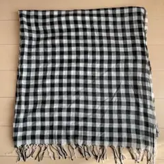 大判ストール　白黒　ギンガムチェック　デパート内ショップで購入