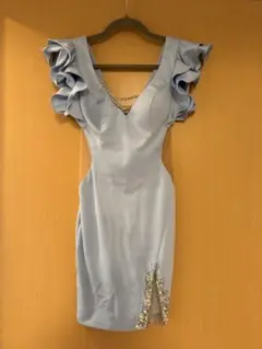 AngelR ライトブルー フリル袖キャバドレス