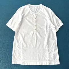 美品 MHL マーガレットハウエル ヘンリーネック ゆったり綿 シャツ 5分 