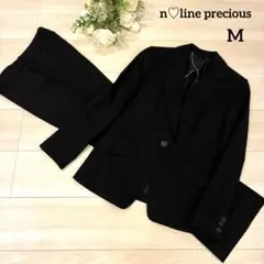 エヌラインプレシャス ストレッチ ネイビー チェック柄 パンツスーツ
