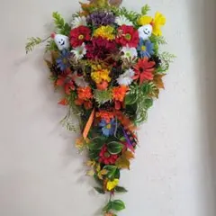 ペコぽこ様専用 　大きめサイズハロウィンスワッグ風フラワーリース