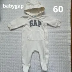 babygap ギャップ　60 くま耳　ロンパース　カバーオール　白　足カバー付