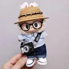 ラブブ服　LABUBU ぬいぐるみ着　ぬい服　17cm 着せ替え服　麦わら帽子