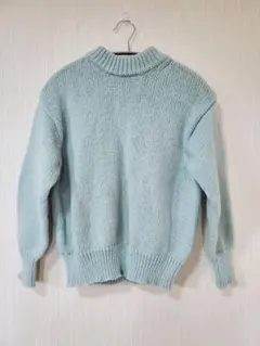 ミントグリーン ローゲージニットセーター Fサイズ
