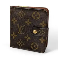 外観美 ルイヴィトン コンパクトジップ モノグラム 折り財布 コンパクト財布