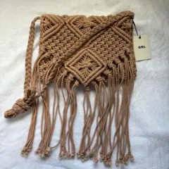 GRL グレイル マクラメ編みショルダーバッグ ベージュ