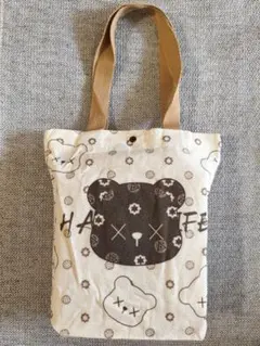 クマの顔キャンバスエコバッグ