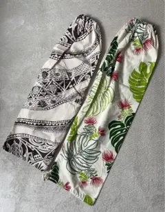 フラダンス パウケース パウスカートケース　カヒコ柄&モンステラ柄　２枚セット