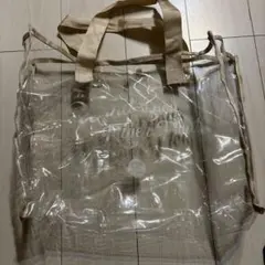 透明トートバッグ 大きめ ロゴ入り