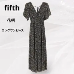 fifth 花柄　カシュクールロングワンピース　半袖 Vネック Fサイズのサムネイル
