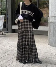 チェックワッシャースカート