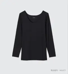 UNIQLO ヒートテック ブラUネックT ブラック　8分袖