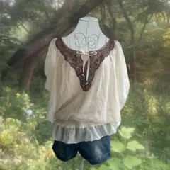Y2K 平成 トップス 森ガール フェアリーグランジ シフォンチュニック