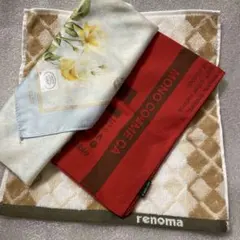 ハンカチ(ローラアシュレイ、MONOCOMMECA)、renomaタオルハンカチ