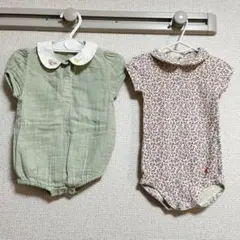 綿100% gingersnaps プチバトー　ロンパース　60-70 2点