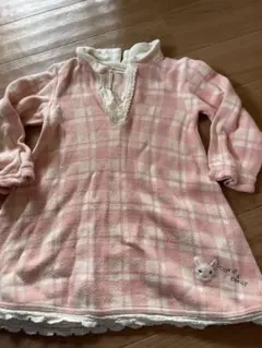 キムラタン 100 クーラクール　うさぎ　ウサギ　ワンピース　長袖　ピンク 刺繍