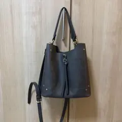 2wayショルダーバッグ　ハンドバッグ　レディースバッグ　ダークグレー